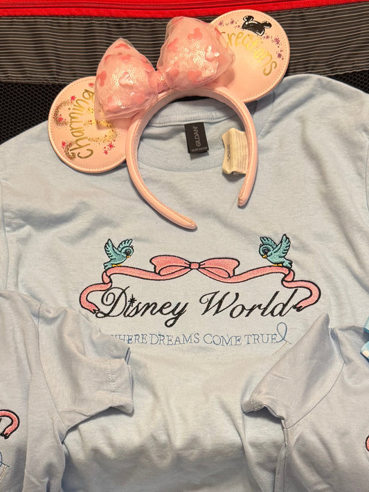 ADULT Disney World bow and birds Shirts